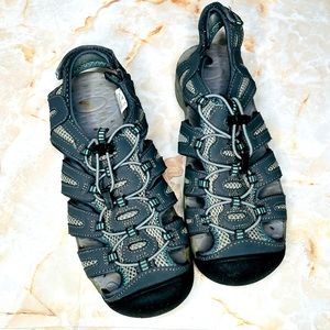 Khomba Outdoor Sandals, River Blue and Grey Closed Toe Adjustable Strap 9